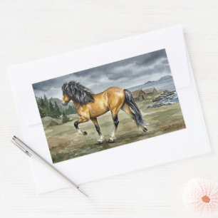 Stormur Icelandic Horse by the Sea Sticker