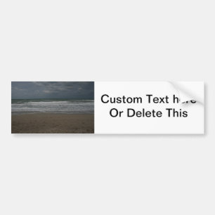 Stormy beach ocean view bumper sticker