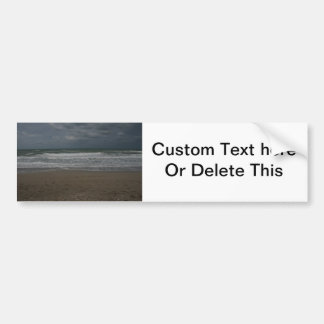 Stormy beach ocean view bumper sticker