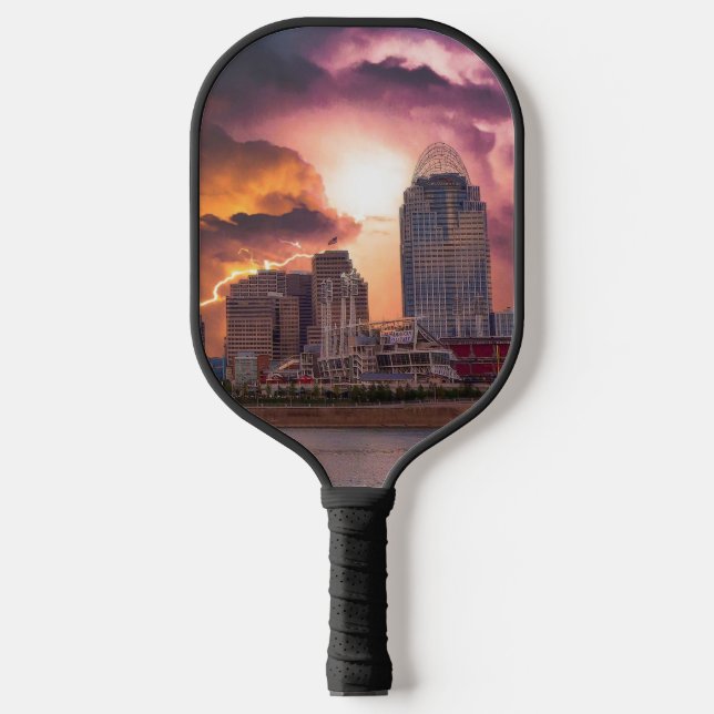Stormy Cincinnati Great American Ball Park Pickleball Paddle (Front)