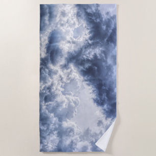 Stormy clouds beach towel
