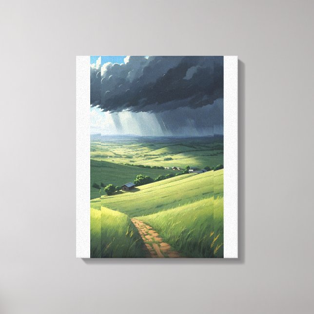 Stormy Europe Canvas Wall Art (Front)