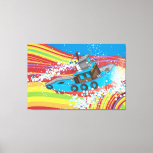 Stormy Fishing Boat Canvas Print