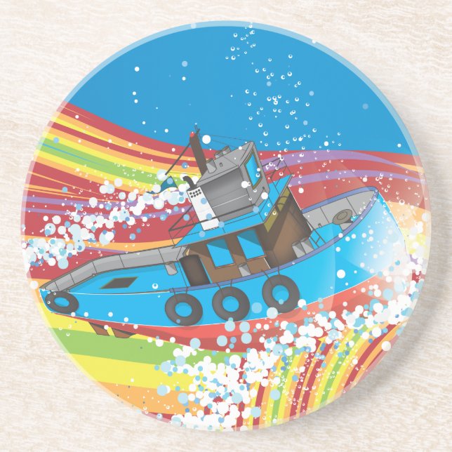 Stormy Fishing Boat Coaster (Front)