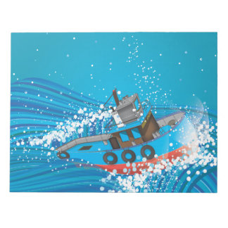Stormy Fishing Boat Notepad