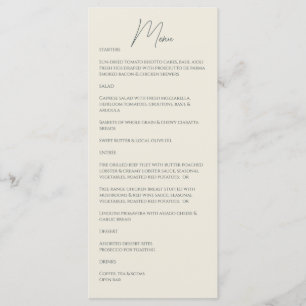 Stormy Grey • Handwritten Script Wedding Menu