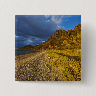 Stormy light on Isla Carmen in the Gulf of 2 Inch Square Button
