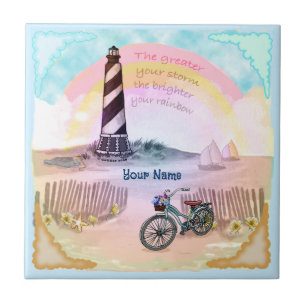 Stormy Lighthouse Bike Tile