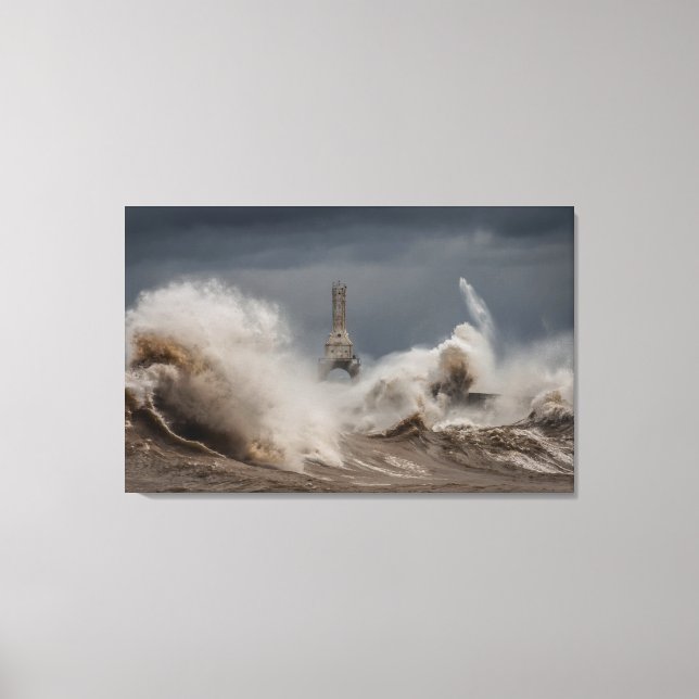 Stormy Lighthouse Canvas Print (Front)