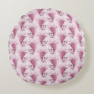 Stormy Love Tiny Tornadoes Pink Pillow