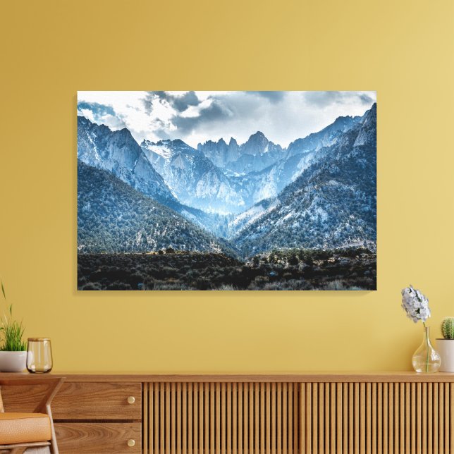 Stormy Mt. Whitney From Alabama Hills Canvas Print (Insitu(LivingRoom))