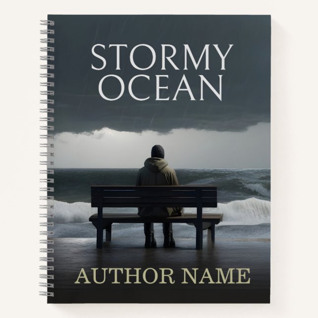 Stormy Ocean Book Cover Inspiration Notebook (Front)