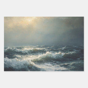 Stormy Ocean Fine Art Wrapping Paper Sheet