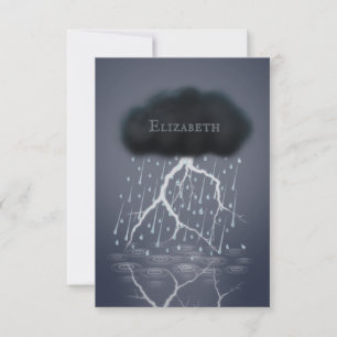 Stormy Rain Cloud in Dark Dreamscape Personalized Thank You Card