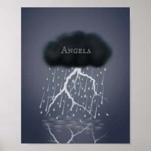 Stormy Rain Cloud Tempestuous Dream Personalized Poster