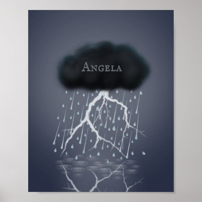 Stormy Rain Cloud Tempestuous Dream Personalized Poster (Front)
