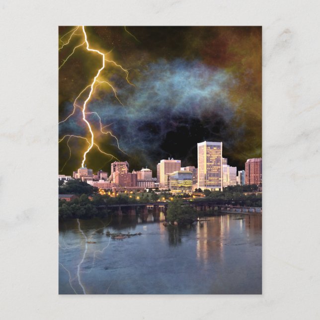Stormy Richmond Skyline Postcard (Front)