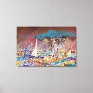 STORMY SAILBOATS CANVAS PRINT