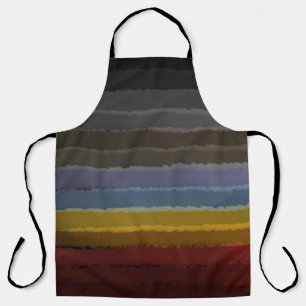 Stormy Salty Watercolor Pop Of Color Abstract Art Apron