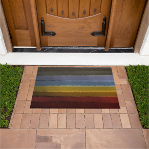 Stormy Salty Watercolor Pop Of Colour Abstract Art Doormat
