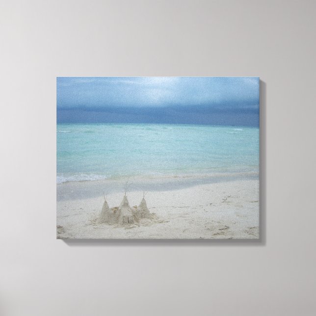Stormy Sandcastle Beach Landscape Photo Canvas Print (Front)