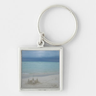 Stormy Sandcastle Beach Landscape Photo Keychain