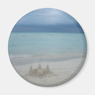 Stormy Sandcastle Beach Landscape Photo Magnet