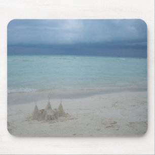 Stormy Sandcastle Beach Landscape Photo Mouse Pad
