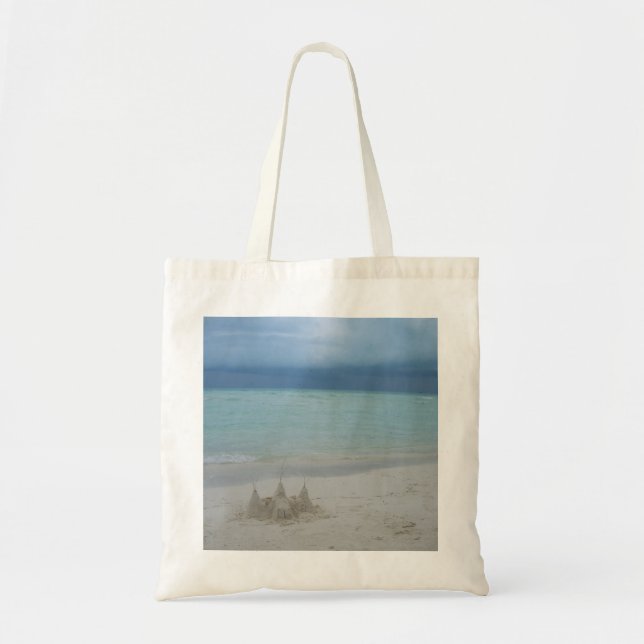 Stormy Sandcastle Beach Landscape Photo Tote Bag (Front)