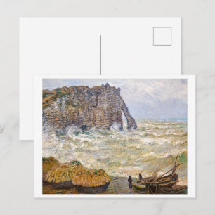 Stormy Sea in Étretat Monet Postcard