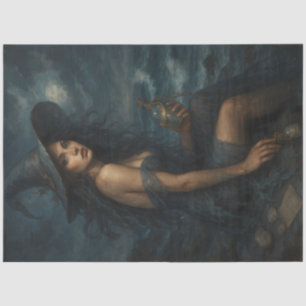 Stormy Sea Witch with Potion Dark Decoupage Tissue Paper