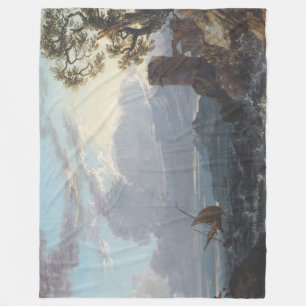Stormy Sea with Castle Ruin and Figures (c.1725-18 Fleece Blanket