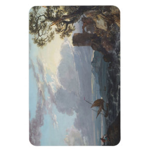 Stormy Sea with Castle Ruin and Figures (c.1725-18 Magnet