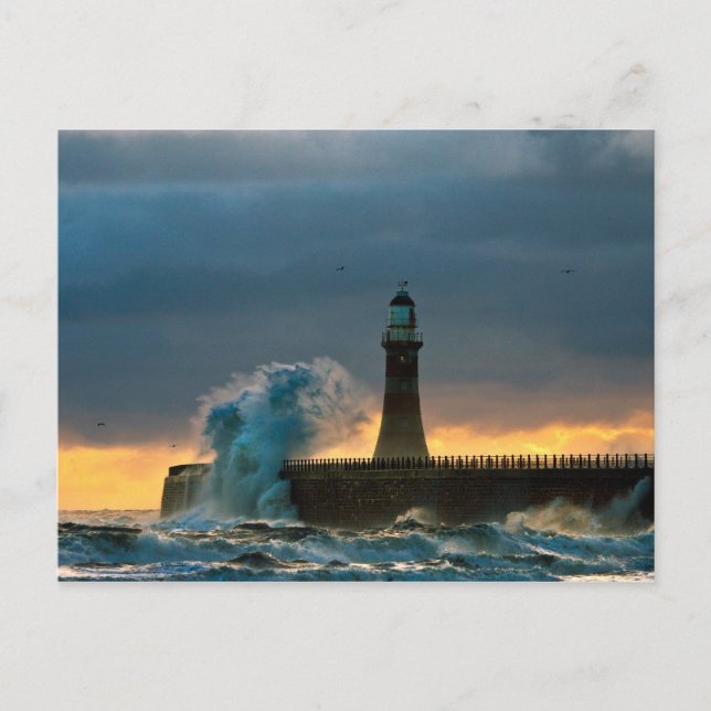 Stormy Seas at Roker Postcard (Front)