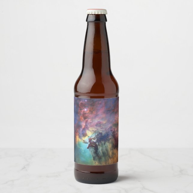 Stormy Seas of Lagoon Nebula in Sagittarius Beer Bottle Label (Front)
