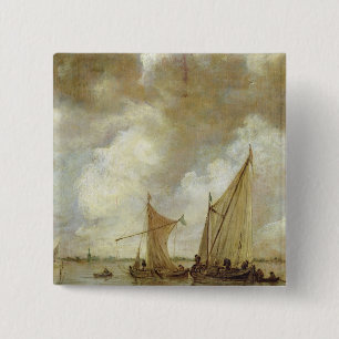 Stormy Seascape, 1655 2 Inch Square Button