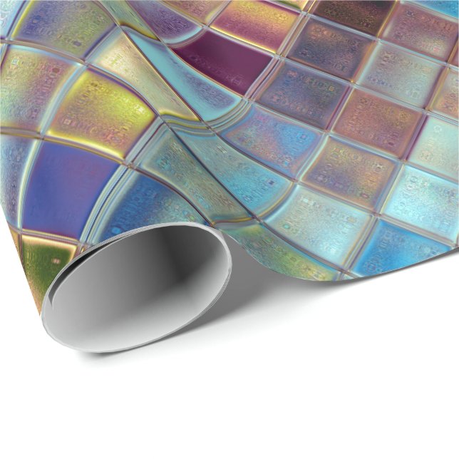 Stormy Skies Customizable Tile Art Wrapping Paper (Roll Corner)