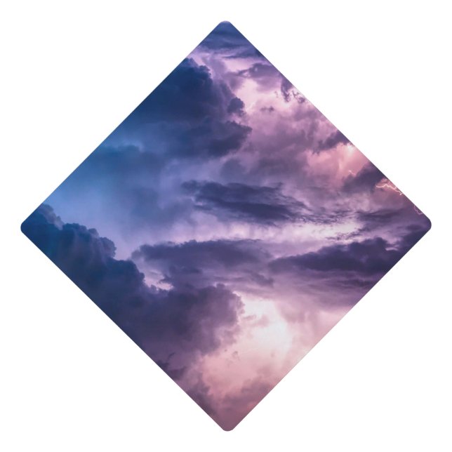 Stormy Skies Graduation Cap Topper (Front)