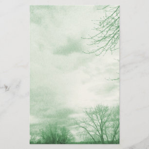 Stormy Skies Green Stationery