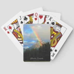 Stormy Skies & Rainbow Over Snowy Mountain Canada Playing Cards