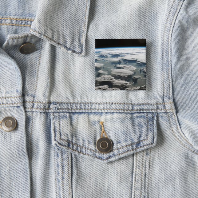 Stormy Sky Above The Amazon 2 Inch Square Button (In Situ)