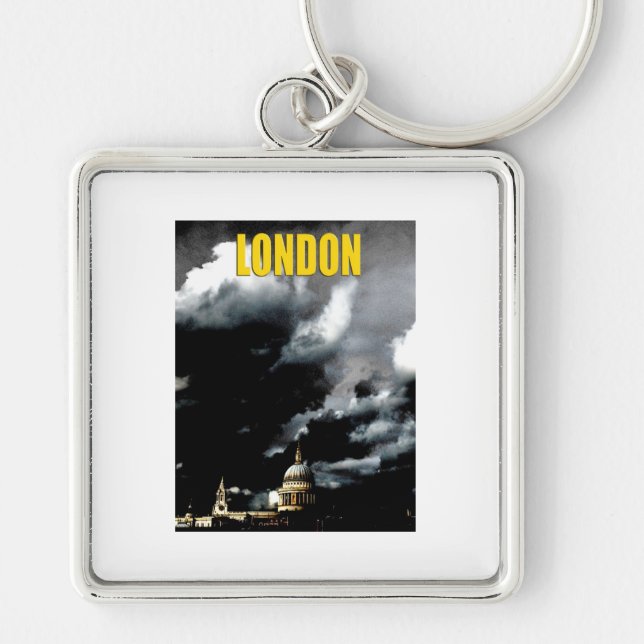 Stormy St Paul's Cathedral Keychain (Front)