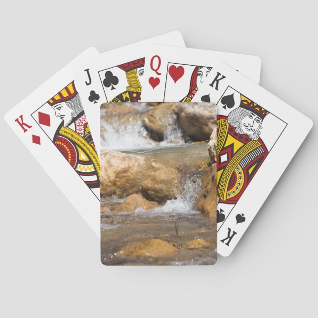 Stormy stream in spring playing cards (Back)