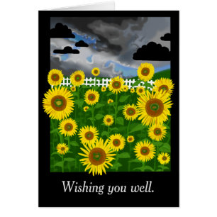 Stormy Sunflowers Sympathy Note Card