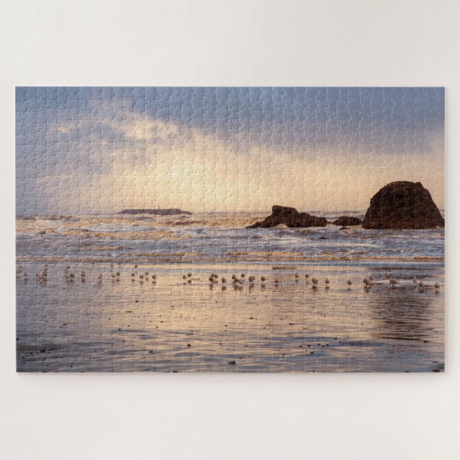 Stormy Sunset on the Washington Coast Jigsaw Puzzle (Horizontal)