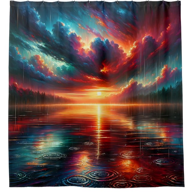 “Stormy Sunset Over Serene Lake” (Front)