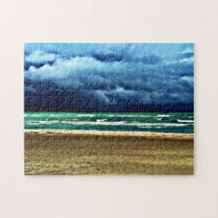 Stormy Weather Beach Scene Puzzle