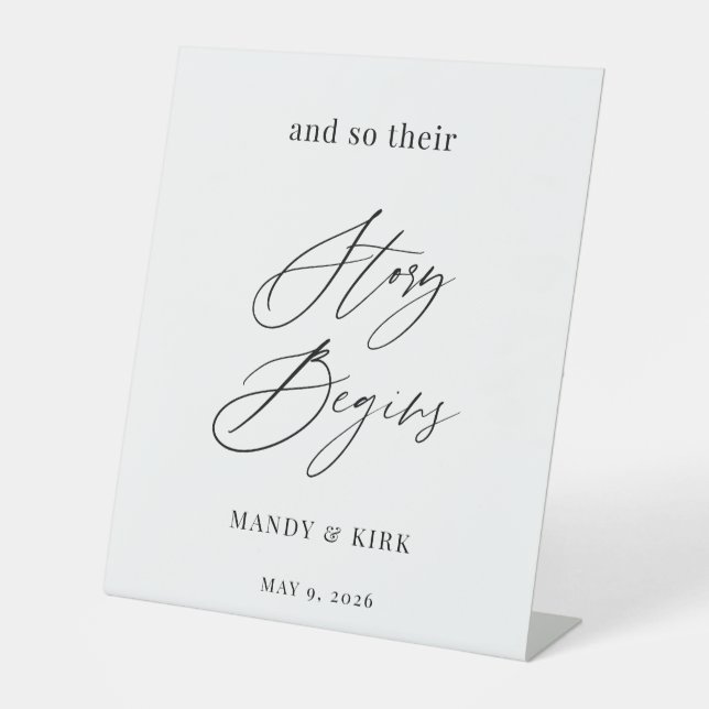  Story Begins Wedding Welcome Sign Banner (Front)