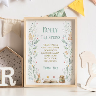 Story Book Baby Shower Family Traditions Game Poster