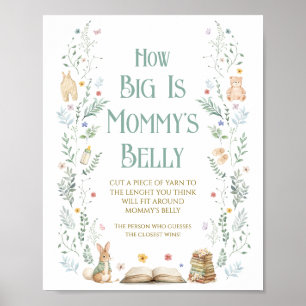 Story Book Baby Shower How Big is Her Belly Game Poster